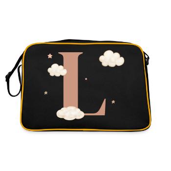 Lettre l nuages étoiles - Sac Retro - noir/or - Dos
