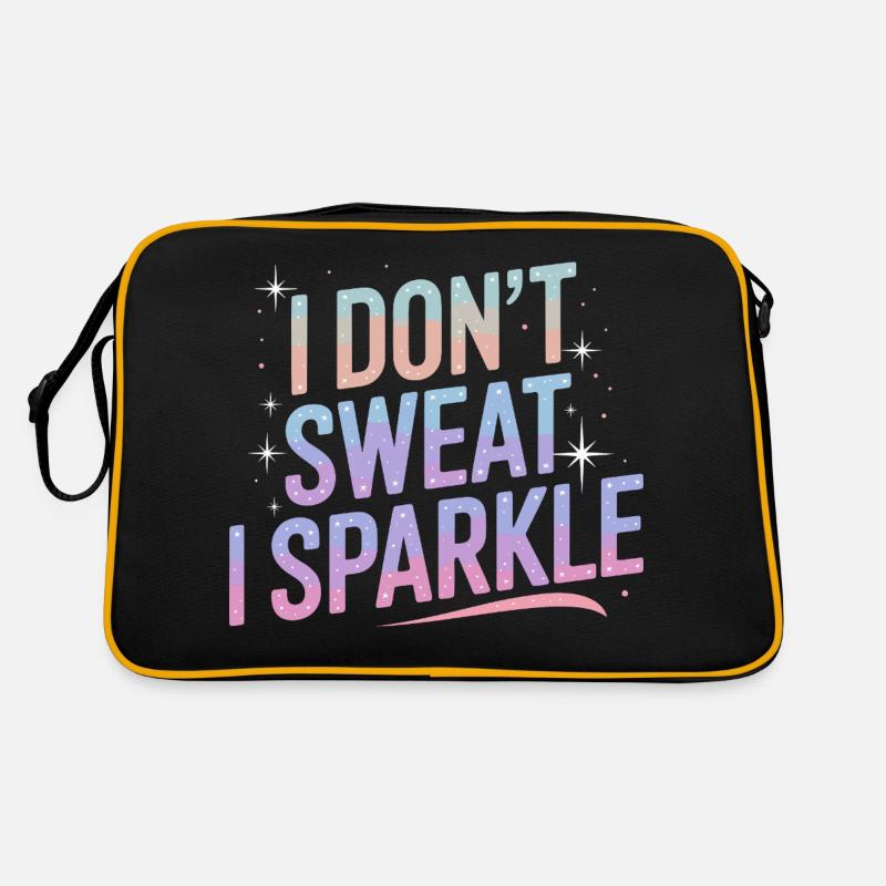 Ich schwitze nicht, ich glitzere! Retro Tasche
