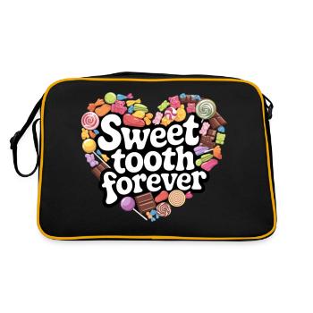 Sweet Tooth Forever Candy Heart Design - Retro Bag - black/gold - Back