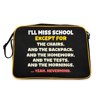 Letzter Schultag: Schule raus in die Sommerferien - Retro Tasche - Schwarz/Gold - Hinten