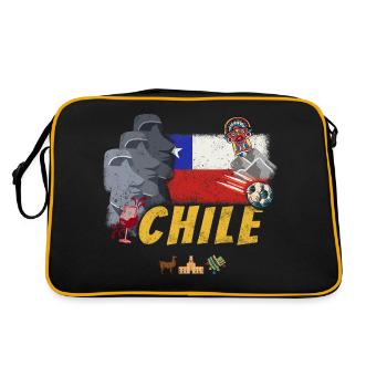 Chili Vintage Statues de l’île de Pâques avec drapeau en alpaga - Sac Retro - noir/or - Dos