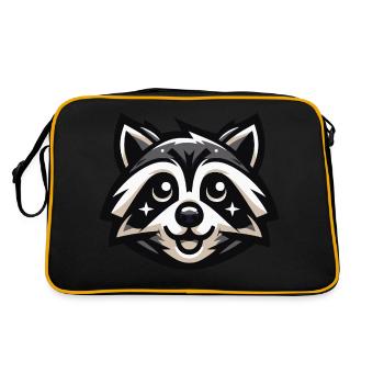 Raccoon Stareyes - Retro Bag - black/gold - Back