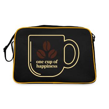 COFFEE MUGS, ONE CUP OF HAPPINES 01 - Retro Bag - black/gold - Back