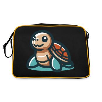 Tortue souriante - Sac Retro - noir/or - Dos