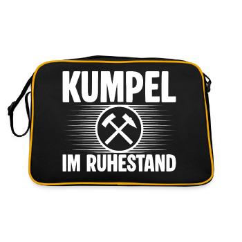 Kumpel Ruhestand - Retro Tasche - Schwarz/Gold - Hinten