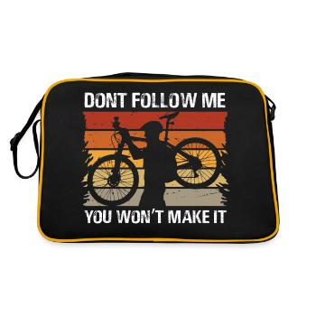 Bold Cyclist Silhouette Design - Retro Bag - black/gold - Back