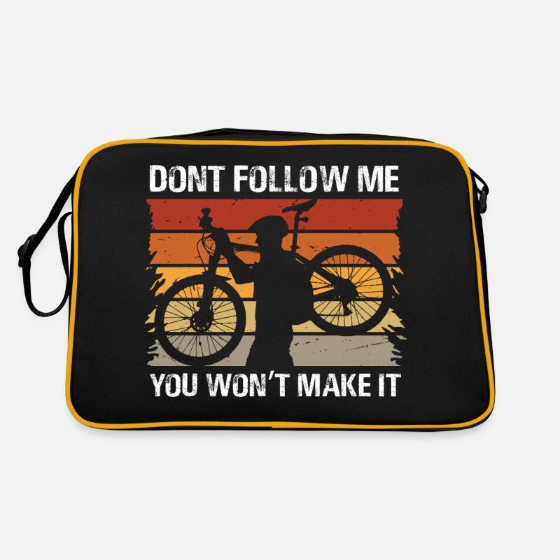 Bold Cyclist Silhouette Design Retro Tasche