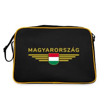 Hungary Fan, Outfit T Shirt Design - Retro Bag - black/gold - Back