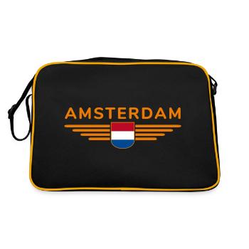 T-shirt Amsterdam Fan pour les amoureux de la Hollande - Sac Retro - noir/or - Dos