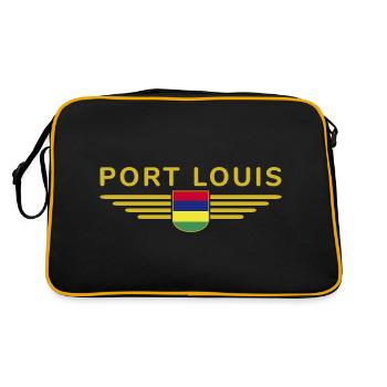 T-shirt Port Louis – Pour les fans de l’île Maurice - Sac Retro - noir/or - Dos