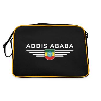 Addis Ababa T-Shirt – Capital City Style - Retro Bag - black/gold - Back