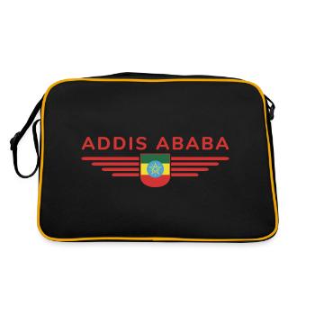 Addis Ababa T-Shirt – Capital City Style - Retro Bag - black/gold - Back