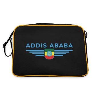 Addis Ababa T-Shirt – Capital City Style - Retro Bag - black/gold - Back