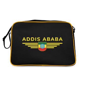 Addis Ababa T-Shirt – Capital City Style - Retro Bag - black/gold - Back