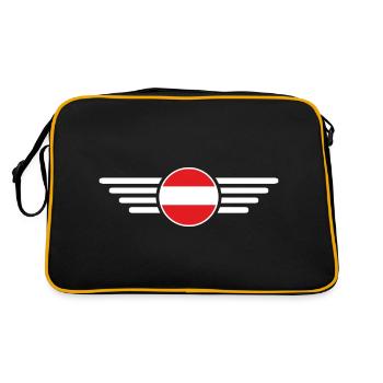 Österreich Stil T-Shirt - Retro Tasche - Schwarz/Gold - Hinten