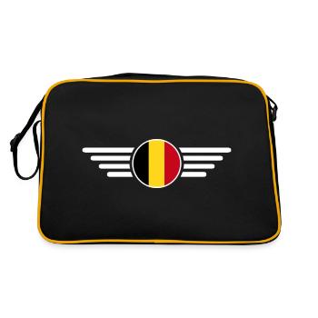 Belgien Stil T-Shirt - Retro Tasche - Schwarz/Gold - Hinten