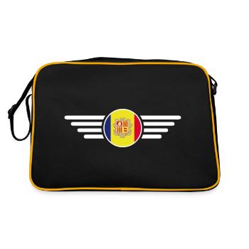 Andorra Stil Design T-Shirt - Retro Tasche - Schwarz/Gold - Hinten