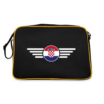 Croatia Style Design T-Shirt - Retro Bag - black/gold - Back