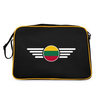 Lithuania Style Design T-Shirt - Retro Bag - black/gold - Back