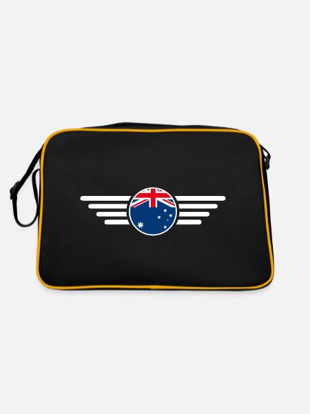 Australia Style Design T-Shirt - Retro Bag - black/gold - Back