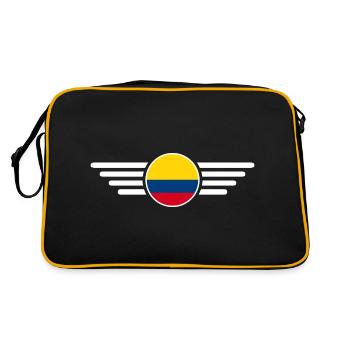 Kolumbien Stil Design T-Shirt - Retro Tasche - Schwarz/Gold - Hinten