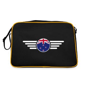 New Zealand Style Design T-Shirt - Retro Bag - black/gold - Back