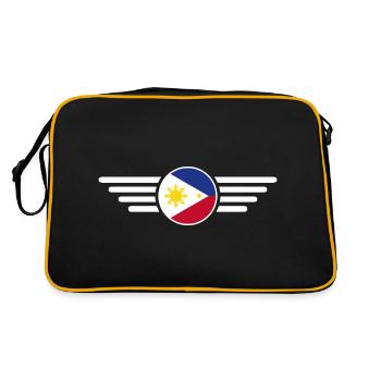 Philippinen Stil Design T-Shirt - Retro Tasche - Schwarz/Gold - Hinten