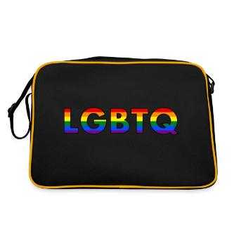 LGBTQ-Regenbogen-Flagge - Retro Tasche - Schwarz/Gold - Hinten