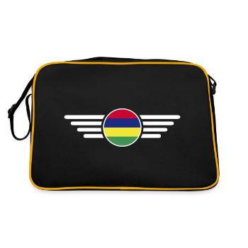 Ich liebe Mauritius, Eleganz Stil Design T-Shirt - Retro Tasche - Schwarz/Gold - Hinten
