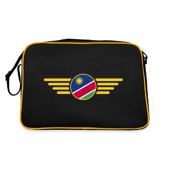 I Love Namibia, Elegance Style Design T-Shirt - Retro Bag - black/gold - Back