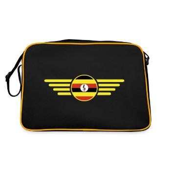 I Love Uganda, Elegance Style Design T-Shirt - Retro Bag - black/gold - Back