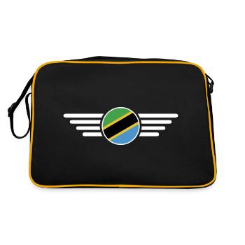 Ich liebe Tansania, Eleganz Stil Design T-Shirt - Retro Tasche - Schwarz/Gold - Hinten