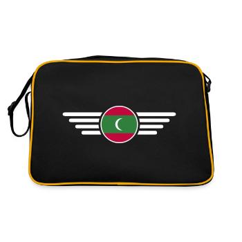 I Love Maldives, Elegance Style Design T-Shirt - Retro Bag - black/gold - Back