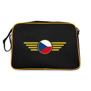 J’aime la République tchèque, T-shirt design de style élégance - Sac Retro - noir/or - Dos