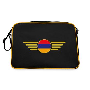 I Love Armenia, Elegance Style Design T-Shirt - Retro Bag - black/gold - Back