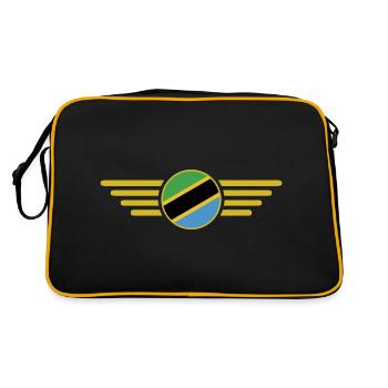Ich liebe Tansania, Eleganz Stil Design T-Shirt - Retro Tasche - Schwarz/Gold - Hinten