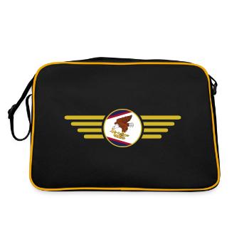 American Samoa, Elegance Style Design T-Shirt - Retro Bag - black/gold - Back