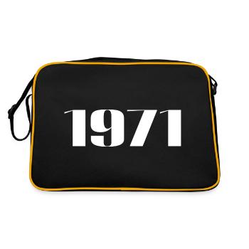 1971 - Geschenk geboren im Jahr 1971 - Retro Tasche - Schwarz/Gold - Hinten