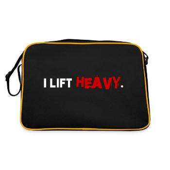 I Lift Heavy (white/red) - Retro Bag - black/gold - Back