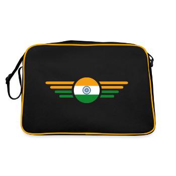 I Love India, Style Design T-Shirt - Retro Bag - black/gold - Back