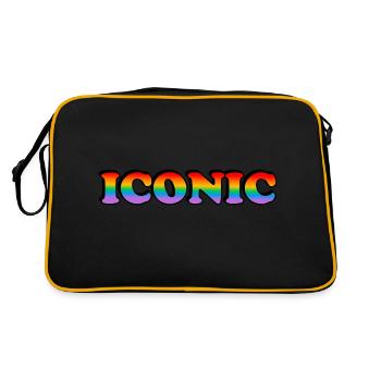 Iconique - Rainbow Text LGBT Pride - Sac Retro - noir/or - Dos