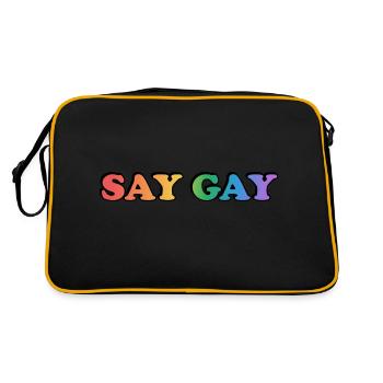 SAY GAY LGBTQ Pride Accessoires - - Retro Tasche - Schwarz/Gold - Hinten