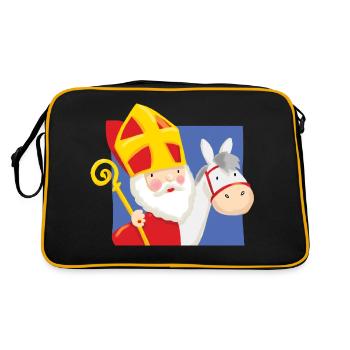 Sinterklaas op Schimmel - Retro Bag - black/gold - Back