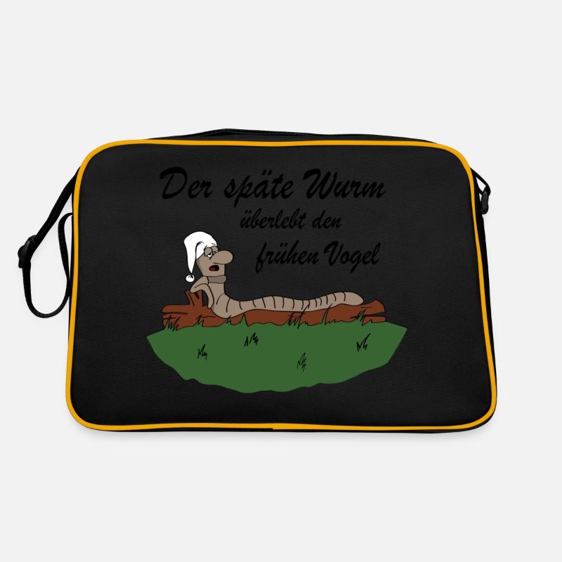 Der späte Wurm Retro Tasche