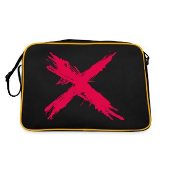 Splash Cross rot - Retro Tasche - Schwarz/Gold - Hinten