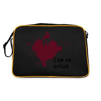 I am an artist - Retro Tasche - Schwarz/Gold - Hinten