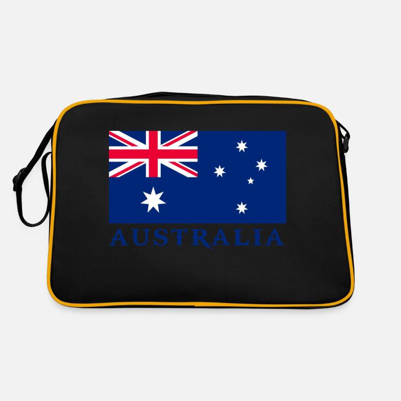 drapeau blason symbole de l' Australie Australia - Sac Retro - noir/or