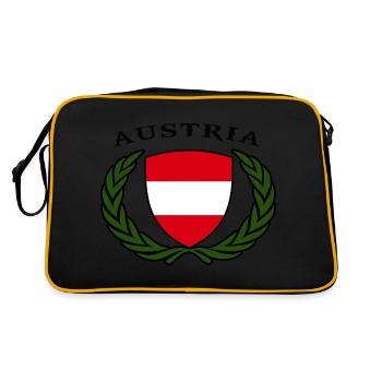 austrian flag coat of arms austria logo - Retro Bag - black/gold - Back