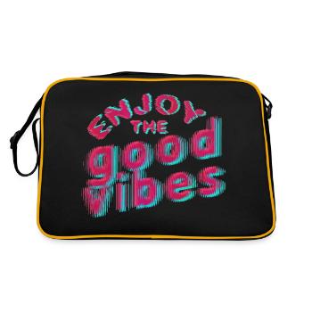 Good Vibes (lettrage) 01 - Sac Retro - noir/or - Dos