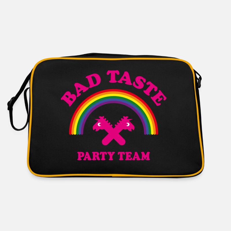 Bad Taste Party Team (Einhorn, Regenbogen, Cooper) Retro Tasche